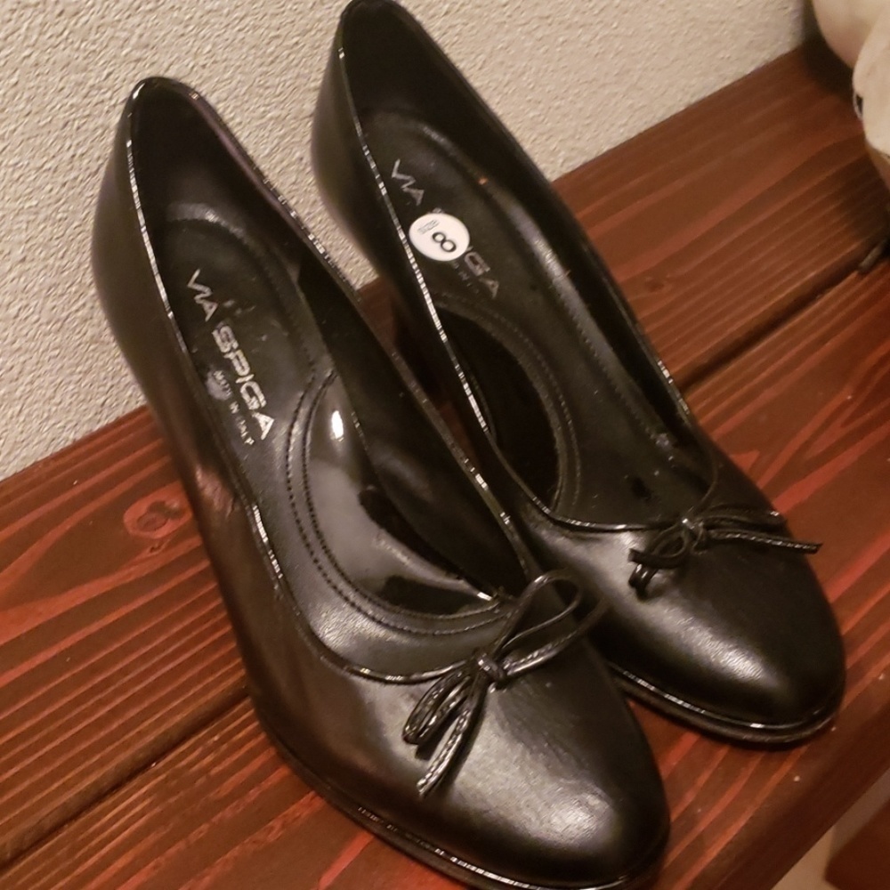 Vintage via Spiga leather heels pumps Italy 8
